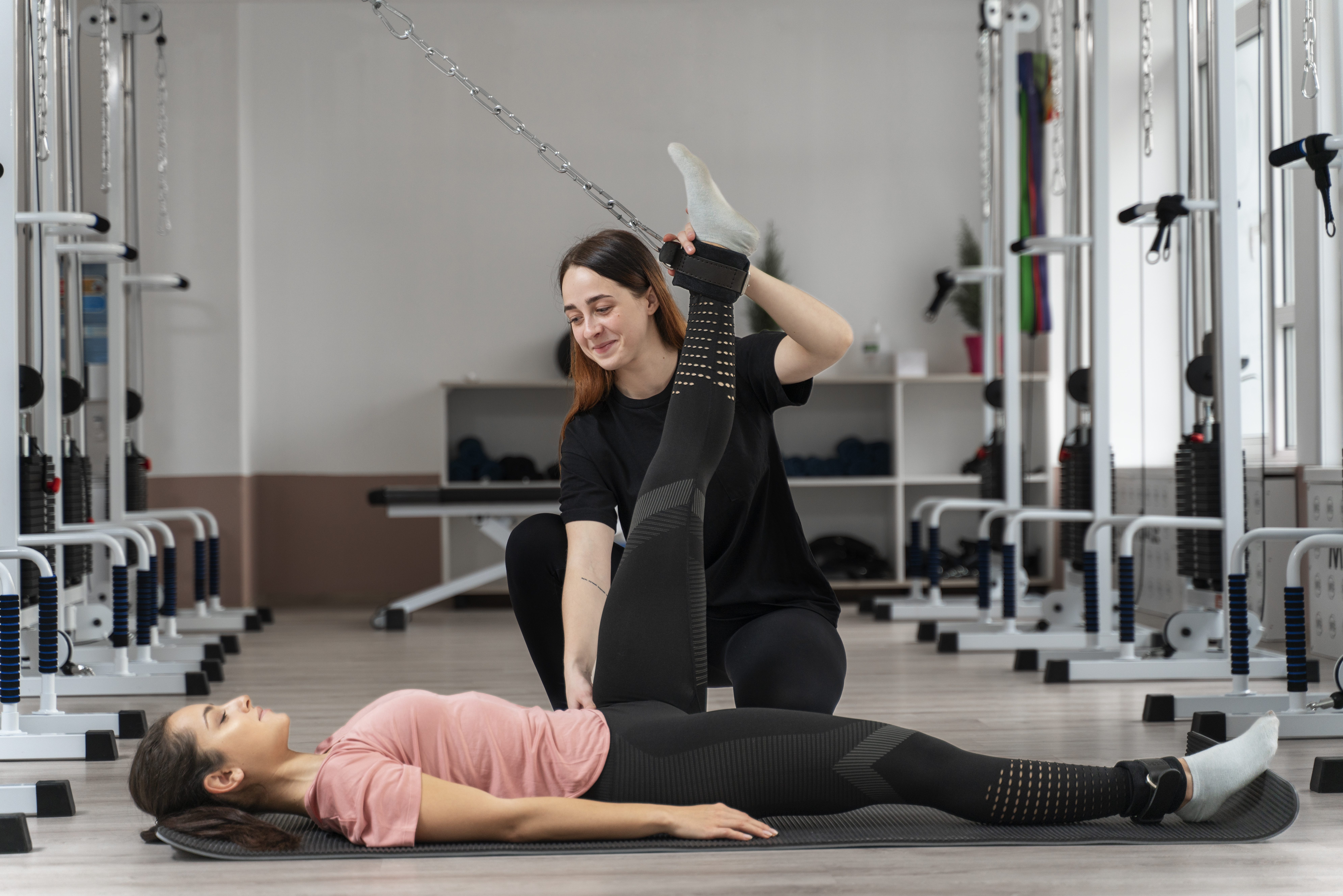 Therapist-assisted hamstring stretch